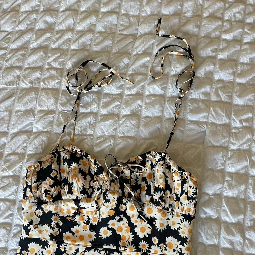 Realisation Devon Silk Foral Ruffle Mini Dress - image 5